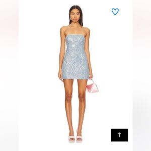 NWT XS SUPERDOWN DENIM SEQUIN MINI DRESS
